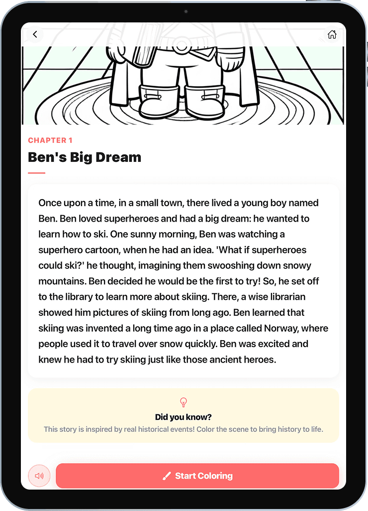 Reading a story with historical facts